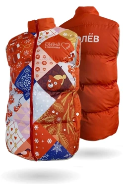 Купить жилет Морган Лайт без капюшона со стежкой унисекс "Зимний узор"