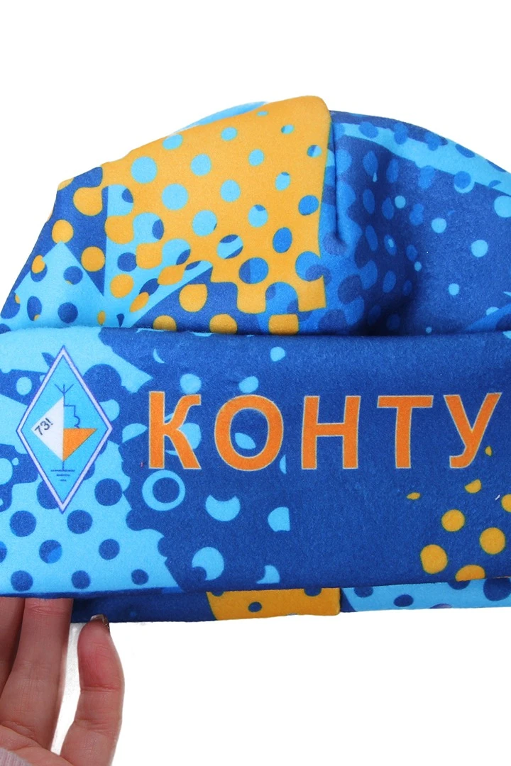 Шапка Лофт флисовая двухслойная взрослая, с полной запечаткой "Kontur"#3