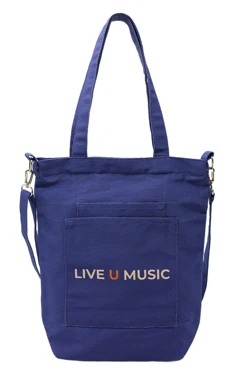 Купить сумку Айви из двунитки 30х35х10 см, печать с двух сторон "Live u music"