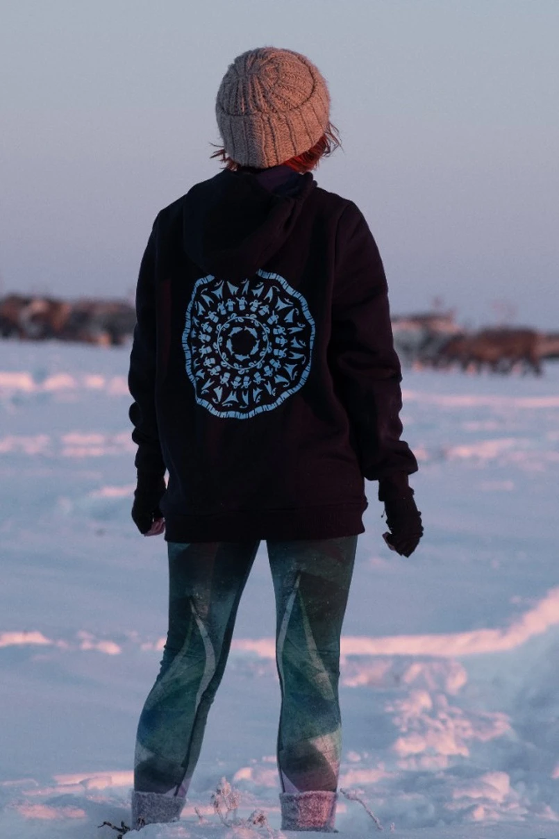 Худи Майк из футера унисекс, однотонный черный#5