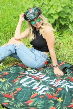 Плед Комфорт для пикника 120х145 см (трехслойный), с принтом "Summer"#1