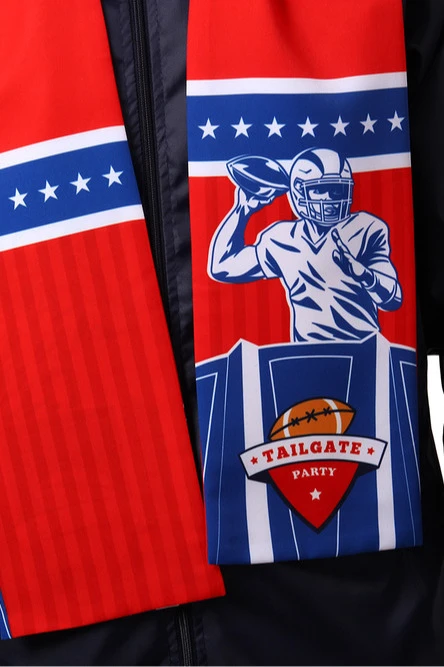 Шарф двухслойный легкий 15х130 см, с полной запечаткой "Tailgate party"#3