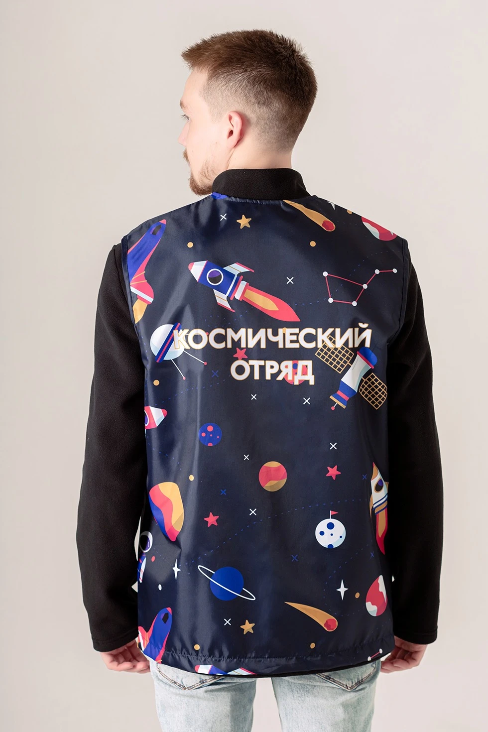 Жилет Парма без подклада унисекс, с полной запечаткой "Space squad"#2