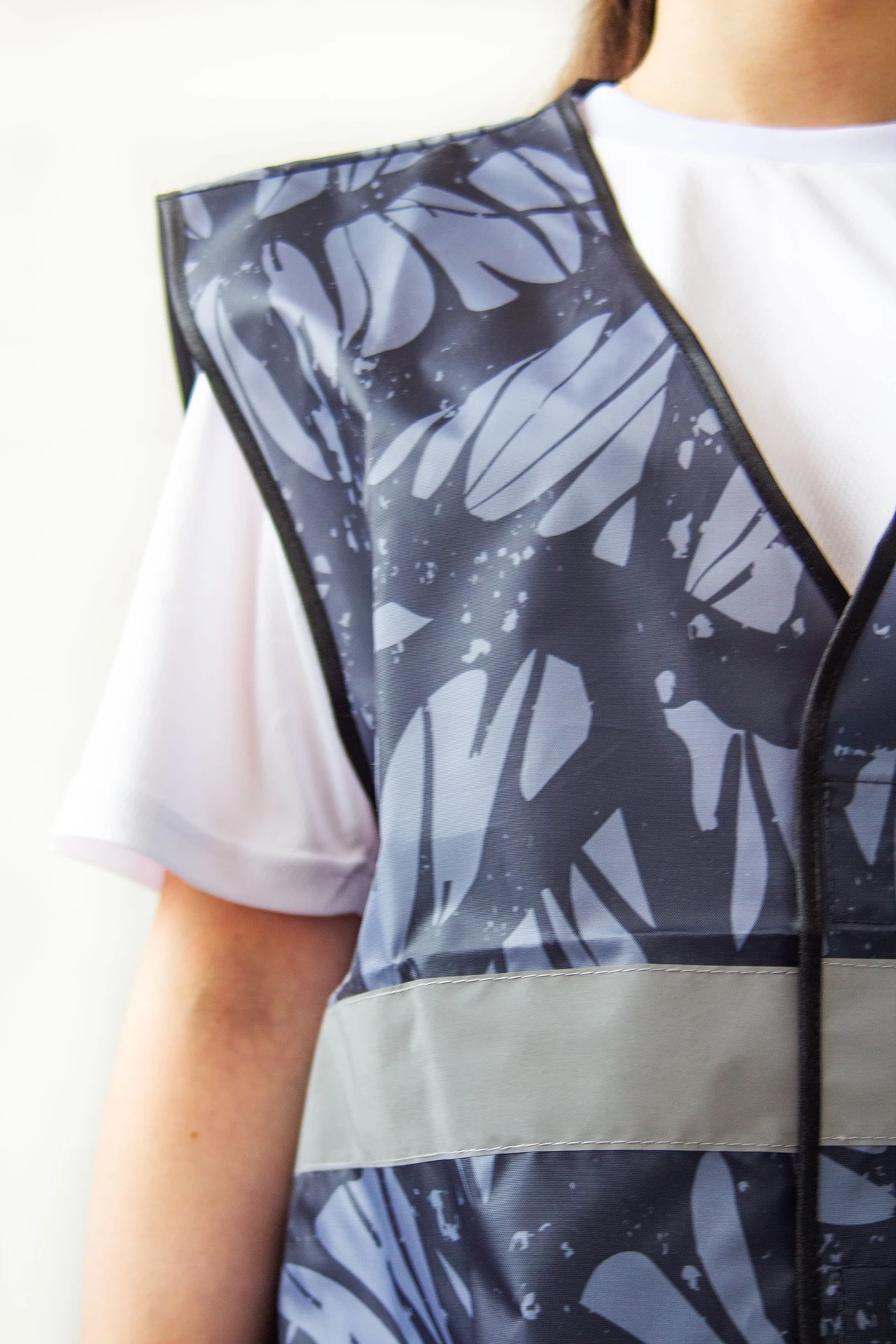 Жилет Эван со светоотражающей лентой унисекс, с полной запечаткой "Tropica"#2