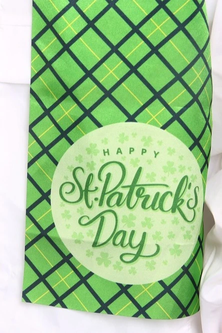 Шарф однослойный легкий 15х150 см, с полной запечаткой "St.Patuck's"#3