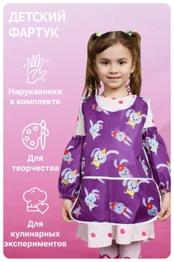 Купить фартук Снуппи 35х56 см с нарукавниками детский с полной запечаткой