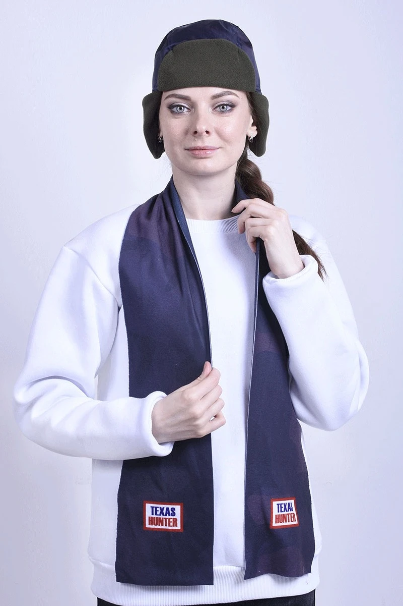 Шарф однослойный утепленный 15х150 см, с полной запечаткой "Texas Hunter"#1