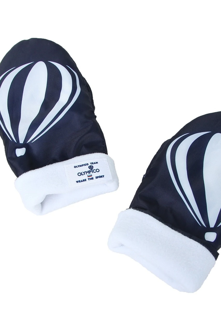Варежки утепленные двухслойные взрослые, с полной запечаткой "Olympico"#4