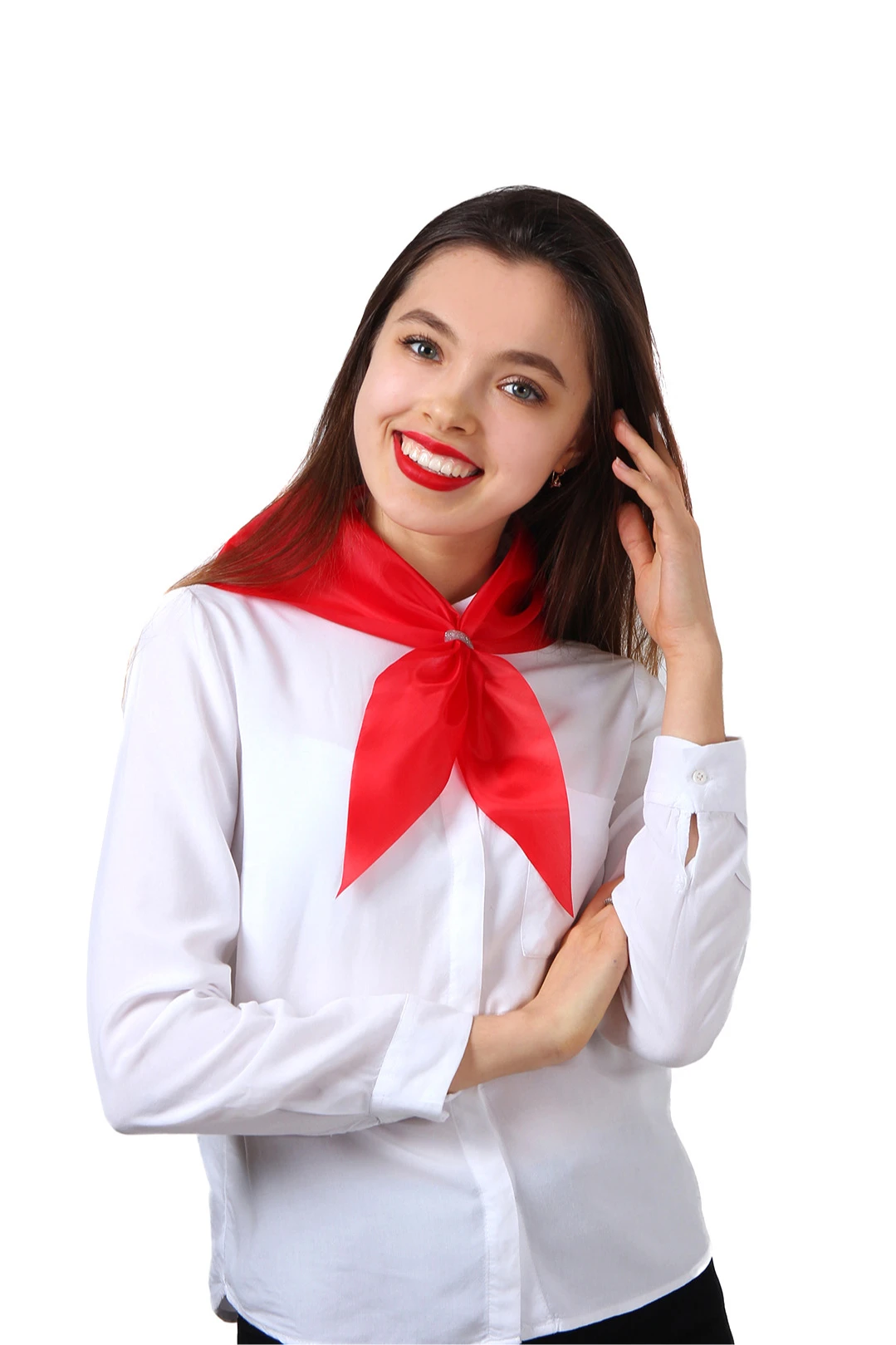 Косынка Лолла из шелка расцвечивания 60х60х90 см, однотонная#3 Косынка Лолла из шелка расцвечивания 60х60х90 см, однотонная#3