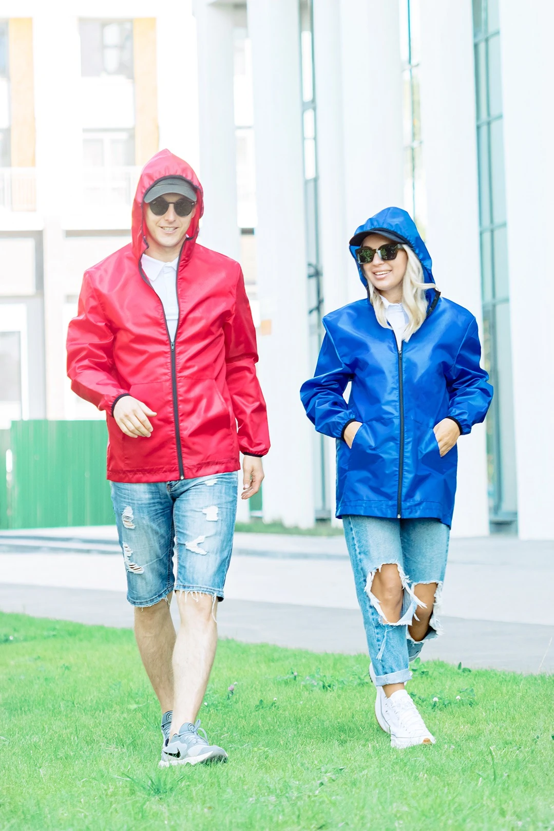 Ветровка Арчи унисекс, однотонная красная#6 Ветровка Арчи унисекс, однотонная красная#6