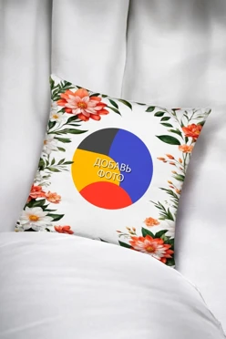 Купить подушку 50х50 см, с принтом "Frame with flowers"
