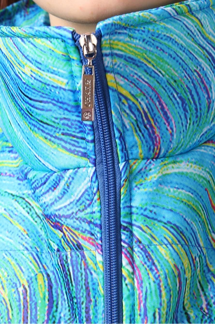 Жилет Портер на синтепоне со стежкой унисекс, с полной запечаткой "Wave"#4