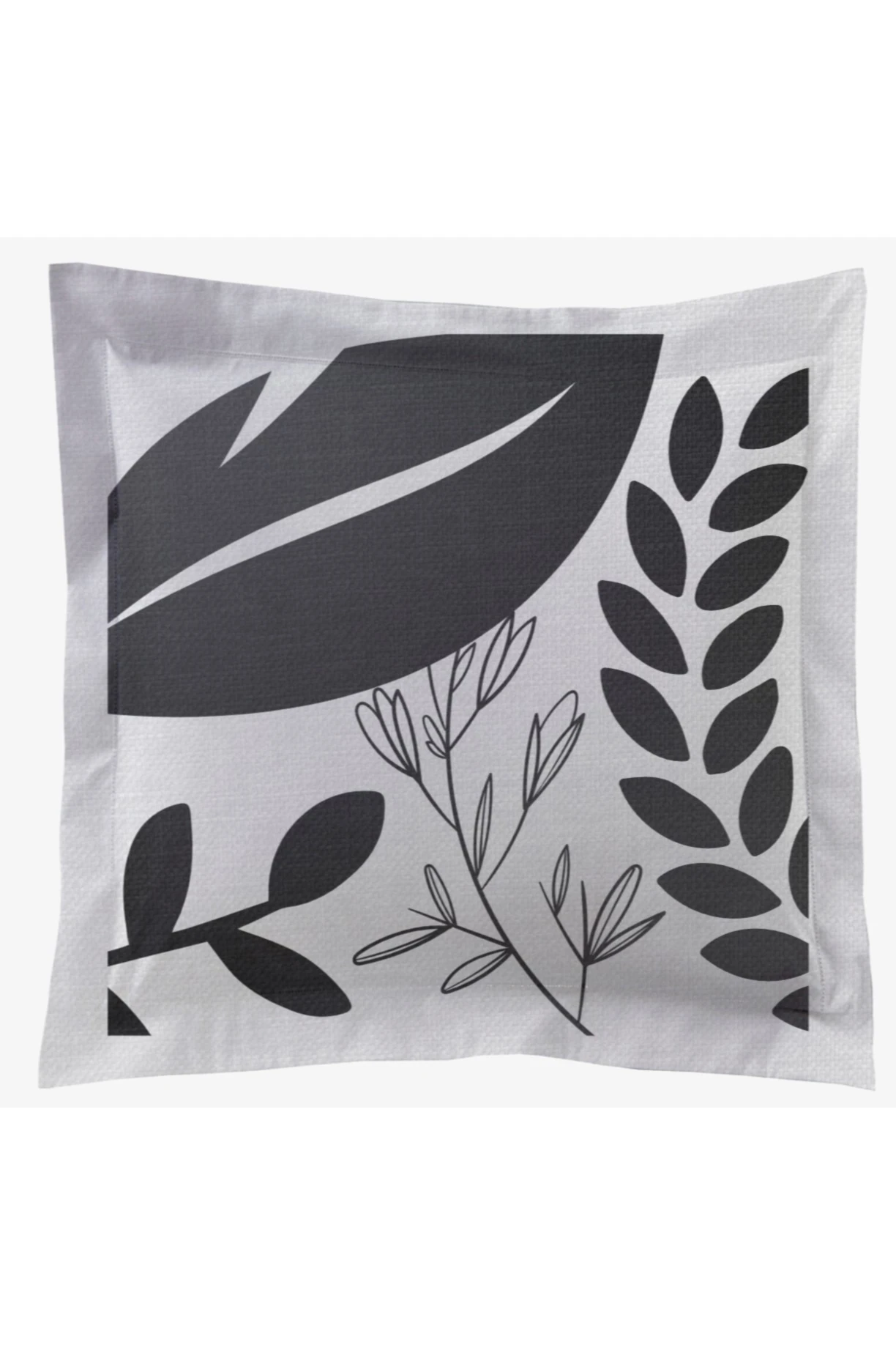 Купить подушку с бордюром 30х30 см, с принтом "Leaves" Купить подушку с бордюром 30х30 см, с принтом "Leaves"