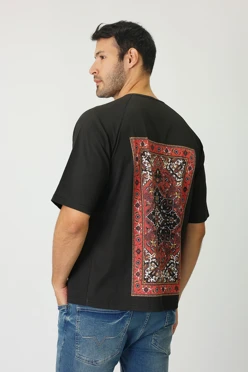 Купить футболку Джексон оверсайз унисекс из кулирки хб с полной запечаткой "Carpet"