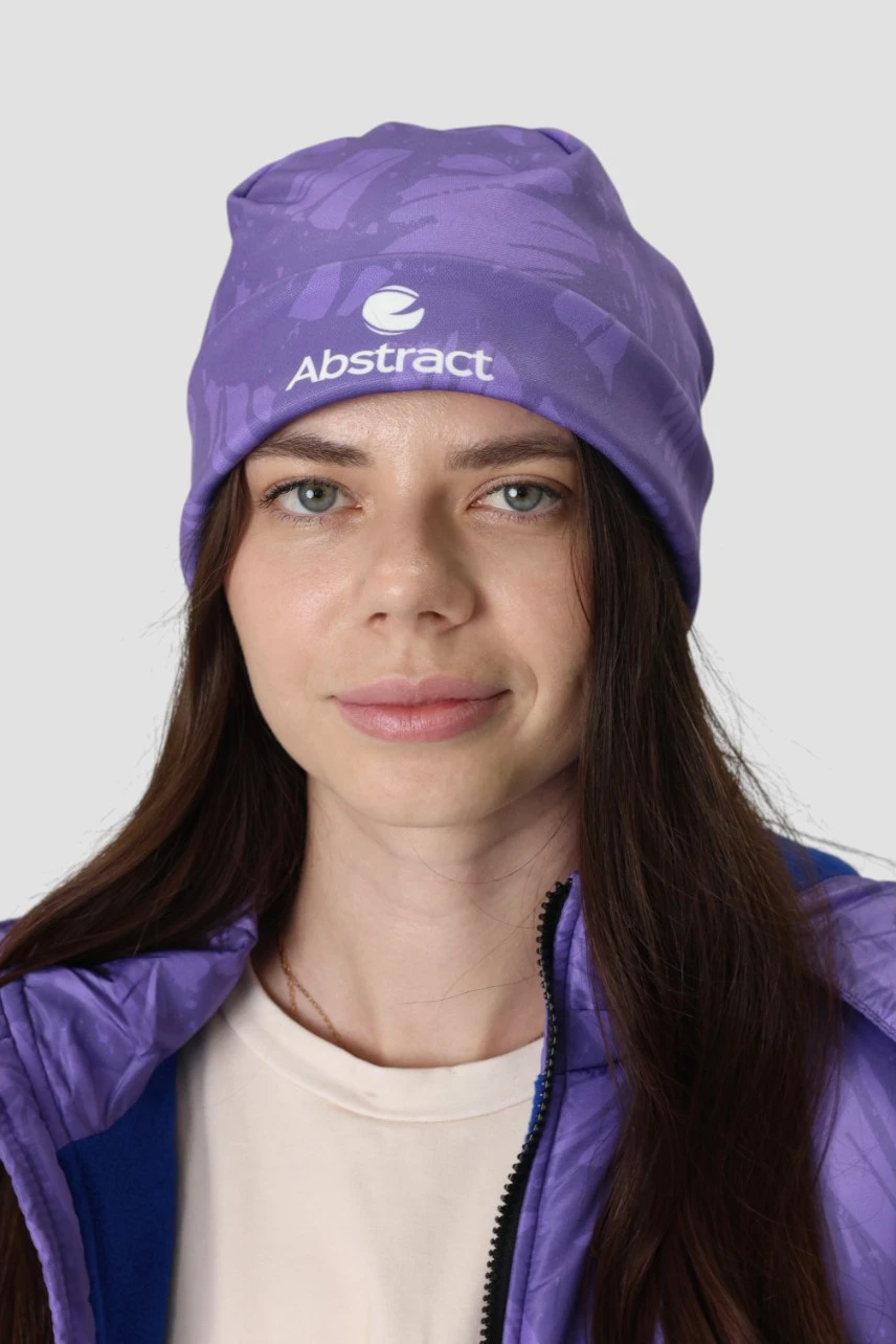 Купить шапку Лофт флисовую двухслойную взрослую, с полной запечаткой "Violet"
