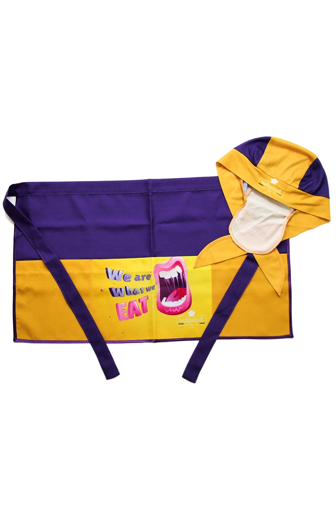 Купить Передник Милан с полной запечаткой "We are what we eat"