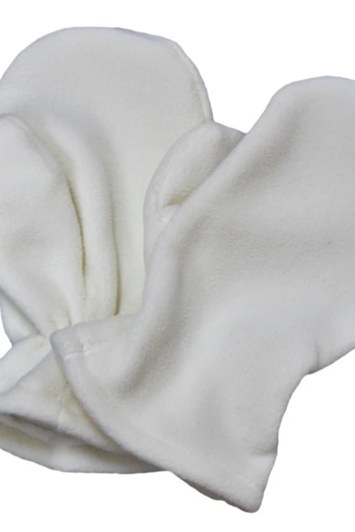 Купить варежки флисовые подростковые белые