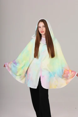 Плед-накидка Терраса из флиса с полной запечаткой#1