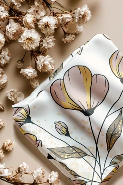 Купить платок Шанель 50х50 см, с полной запечаткой "Summer Breath"