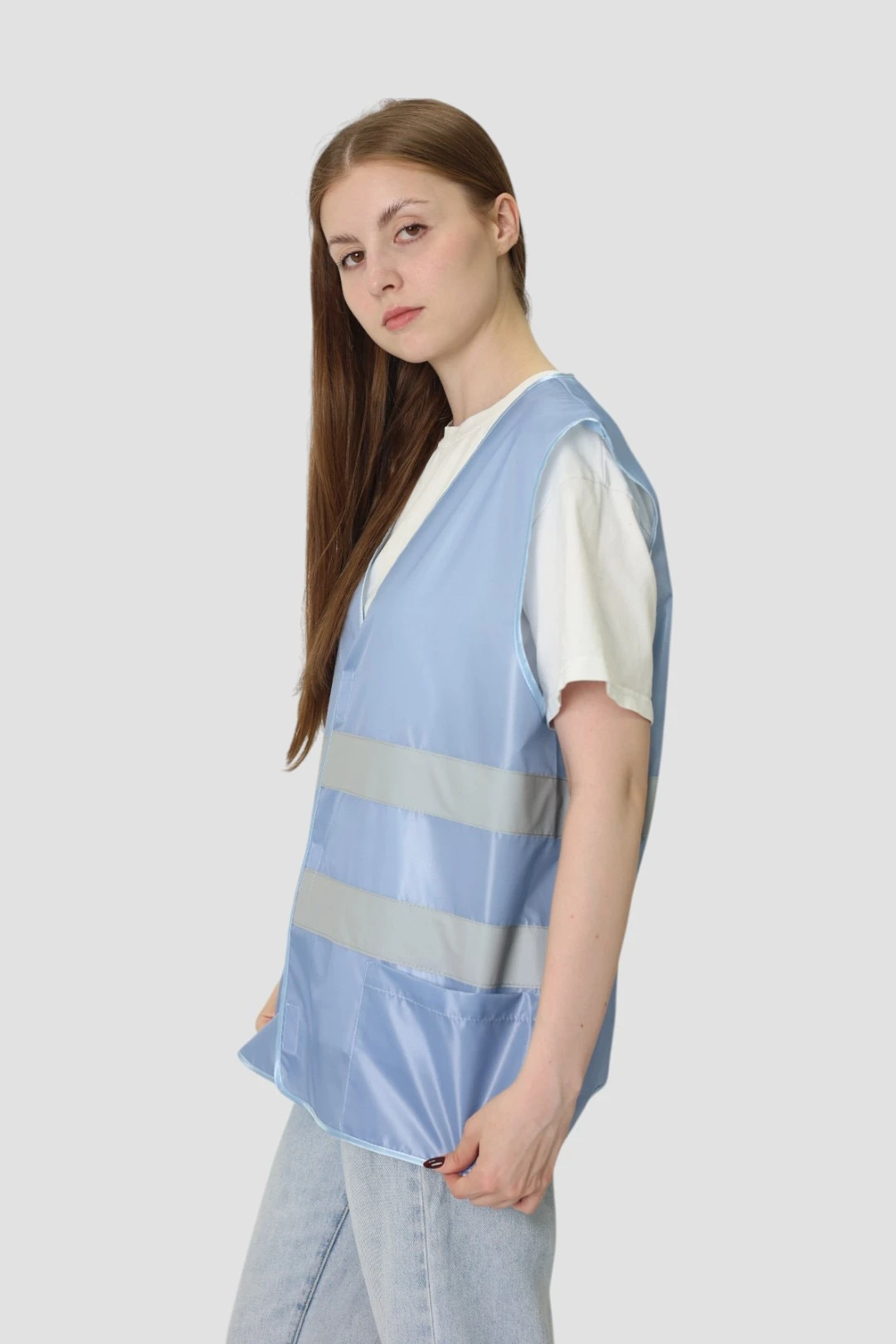 Жилет Эван со светоотражающей лентой унисекс, с полной запечаткой "Auto Care"#1