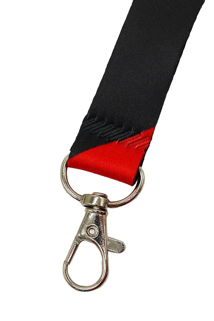 Лента для бейджа блекаут ширина 1,5 см, с двумя карабинами, с печатью#4