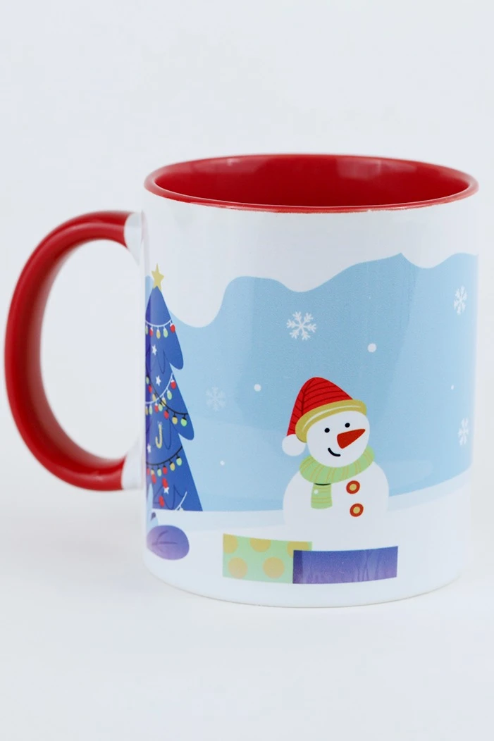 Купить кружку цветную внутри с цветной ручкой, с принтом "New Year"