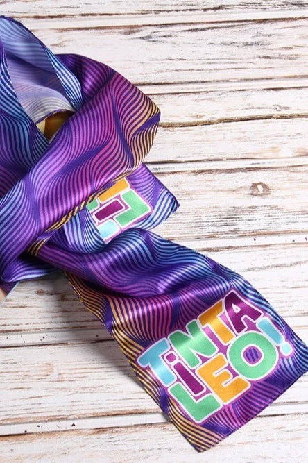 Шарф однослойный легкий 15х100 см, с полной запечаткой "Tino Leo"#2