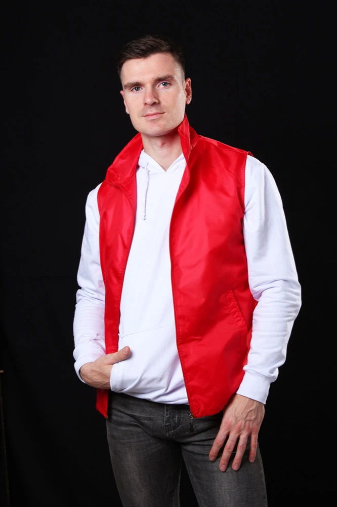 Жилет Брайт унисекс, однотонный красный#2