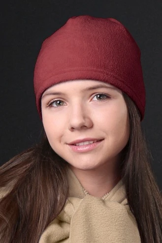 Купить шапку Вайт флисовая однослойная взрослая, однотонная бордовая Купить шапку Вайт флисовая однослойная взрослая, однотонная бордовая