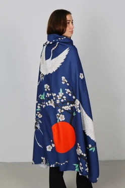 Плед-пончо Полли из футера с полной запечаткой#1