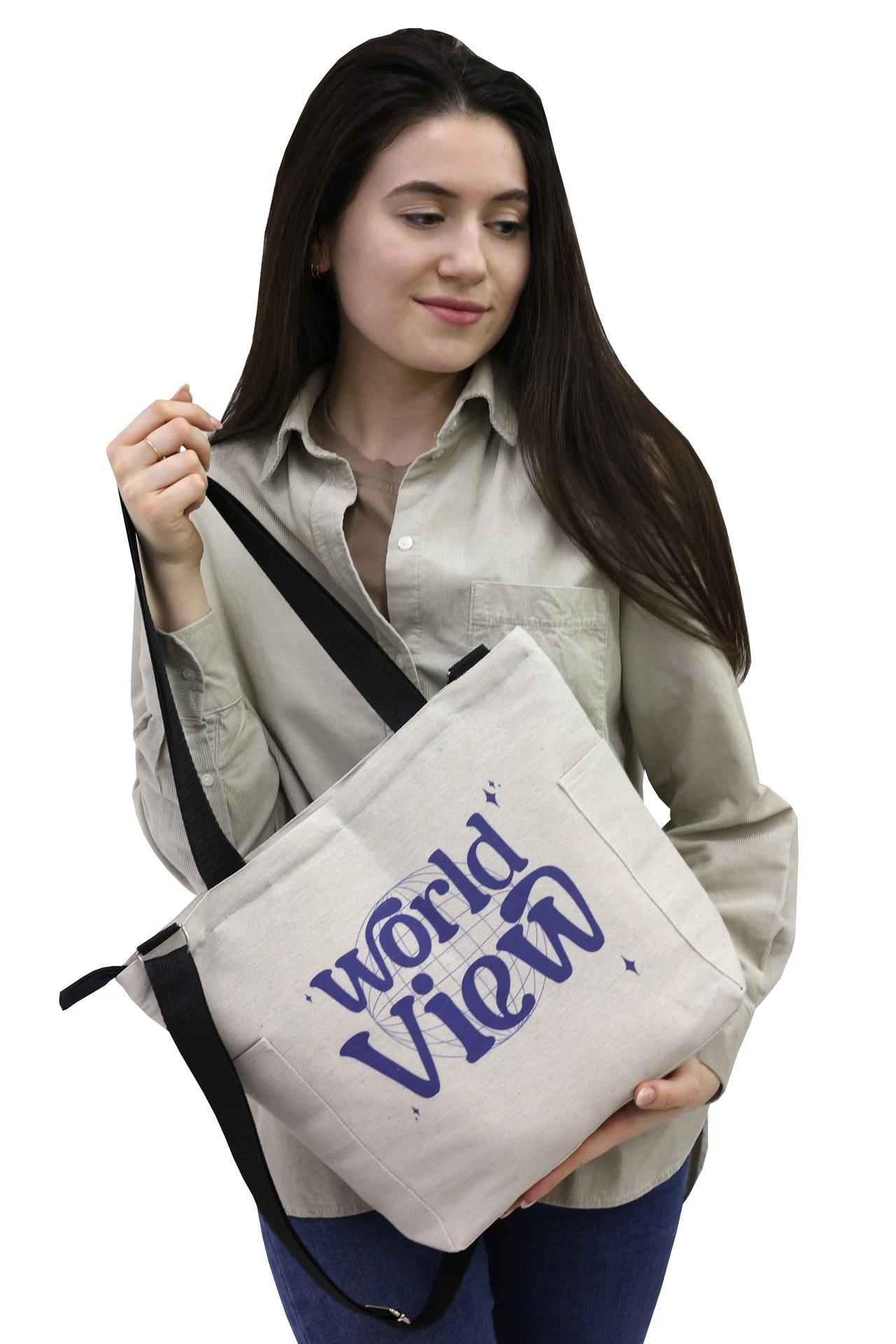 Сумка Тревел из двунитки 26х30х12 см, печать с двух сторон "World View"#7
