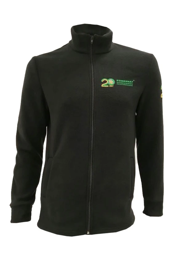 Толстовка Харисон флисовая без капюшона унисекс, однотонная черная#2