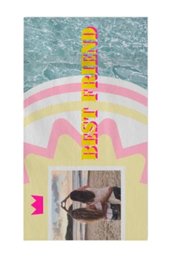 Купить полотенце махровое 50х90 cм с печатью (Color) "Best friend"