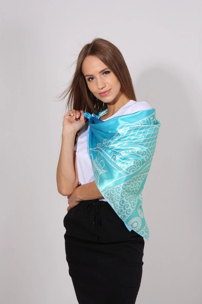 Платок Шанель 80х80 см, с полной запечаткой "LOLO"#4