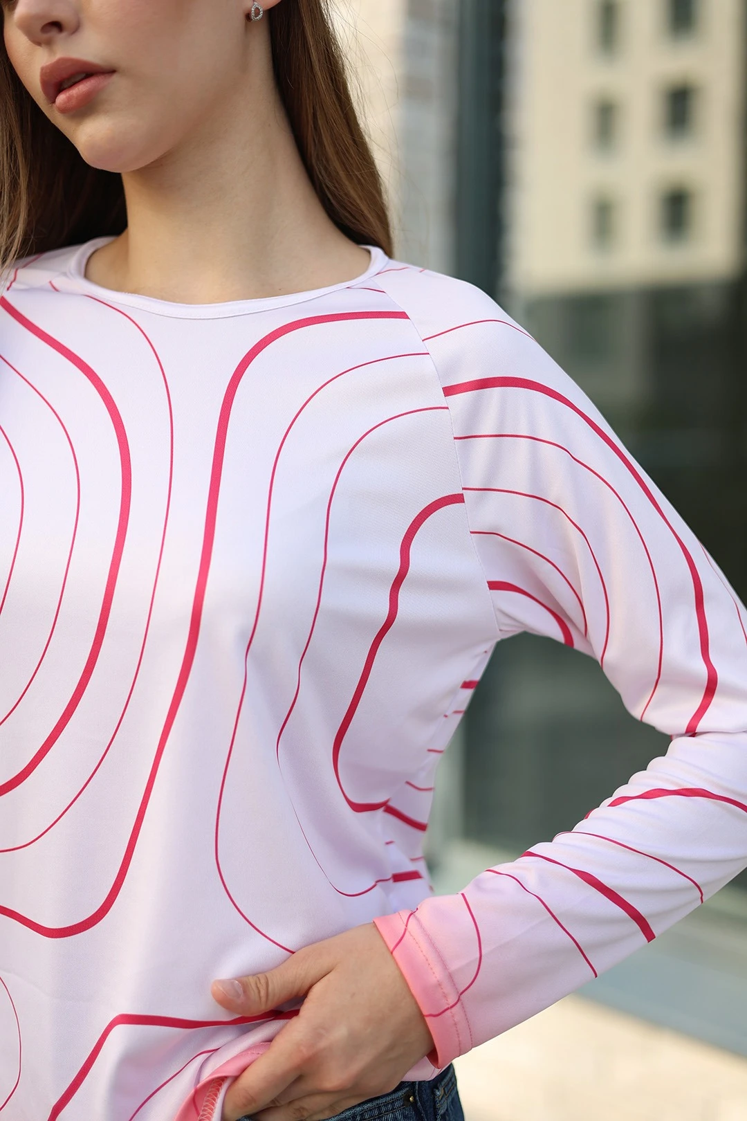 Лонгслив Спэйс Плюс женский с полной запечаткой "Red Line"#3