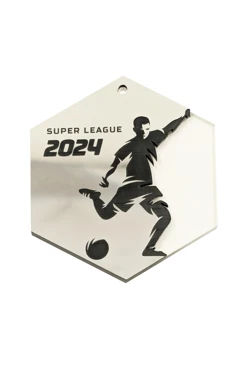 Медаль из акрила АК8013 Многоугольник 80 мм с гравировкой#1