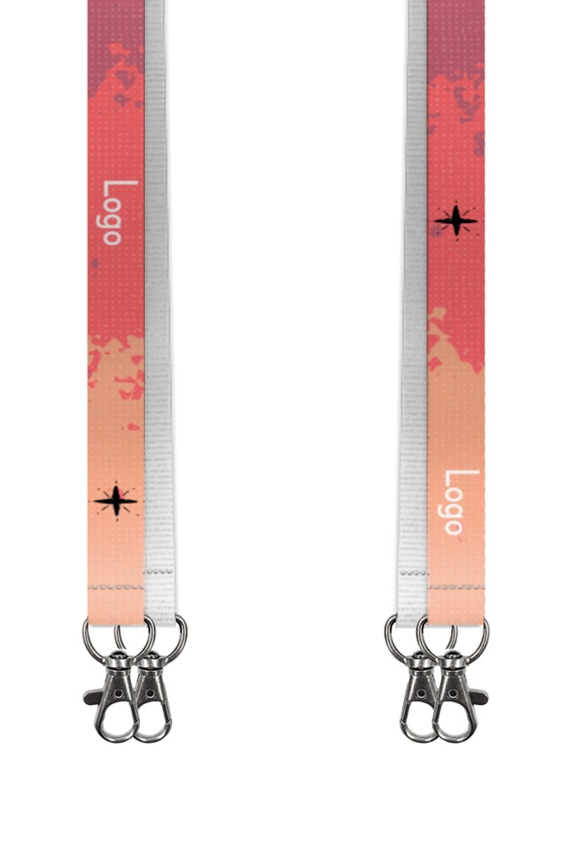 Купить ленту для бейджа блекаут ширина 1,5 см, с двумя карабинами-люкс, с печатью "Logo"