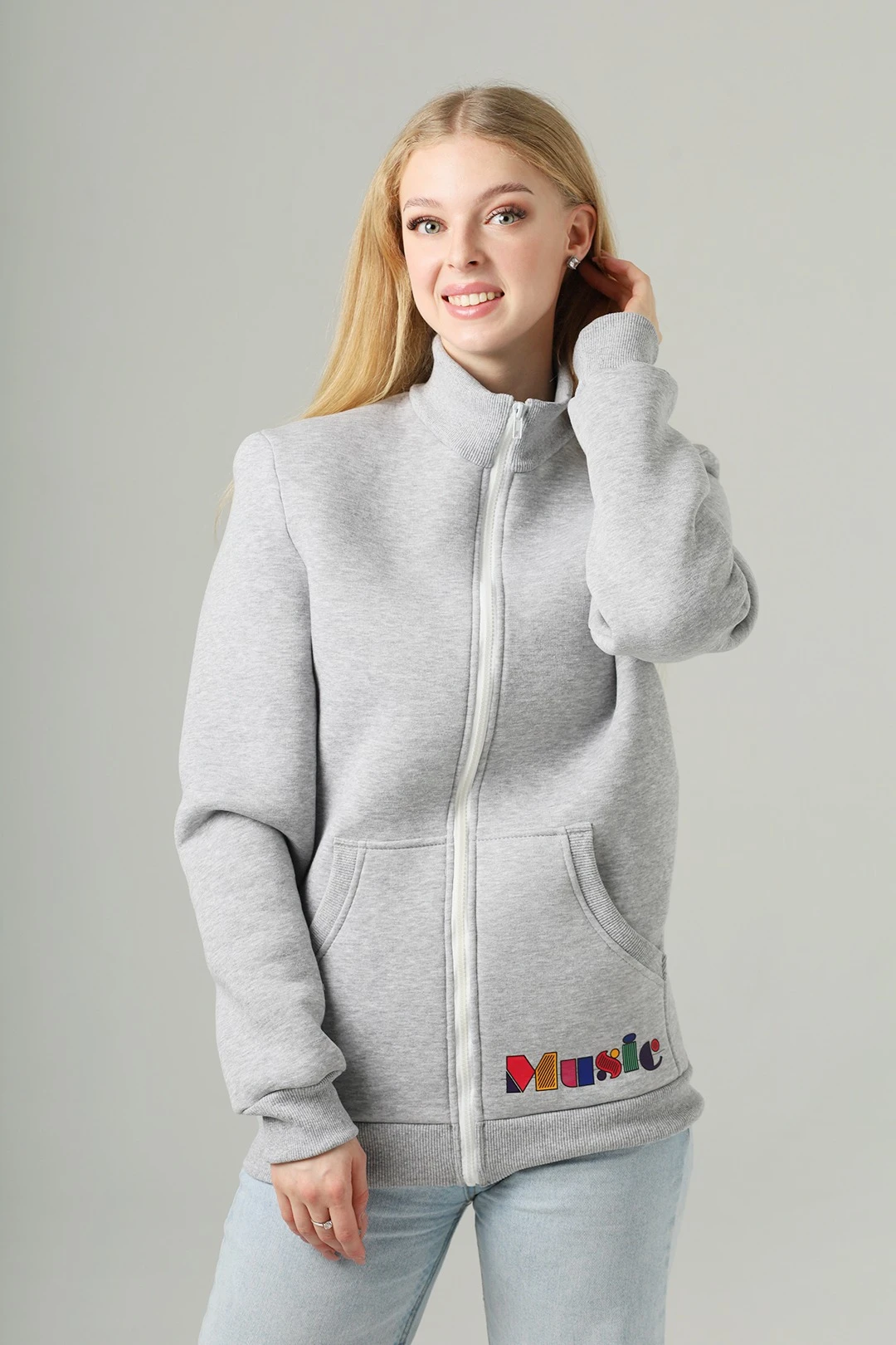 Купить толстовку Томас из футера унисекс, однотонную "Music"