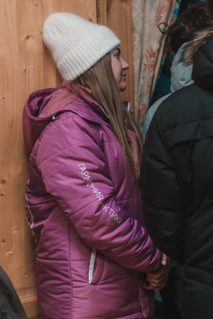 Куртка Винтер с капюшоном на синтепоне унисекс, с полной запечаткой "Harmony of the Arctic"#2