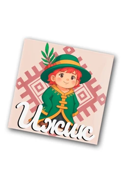 Купить значок заливной Квадрат 25х25 мм, с принтом "Izhik"