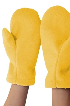 Купить варежки флисовые желтые