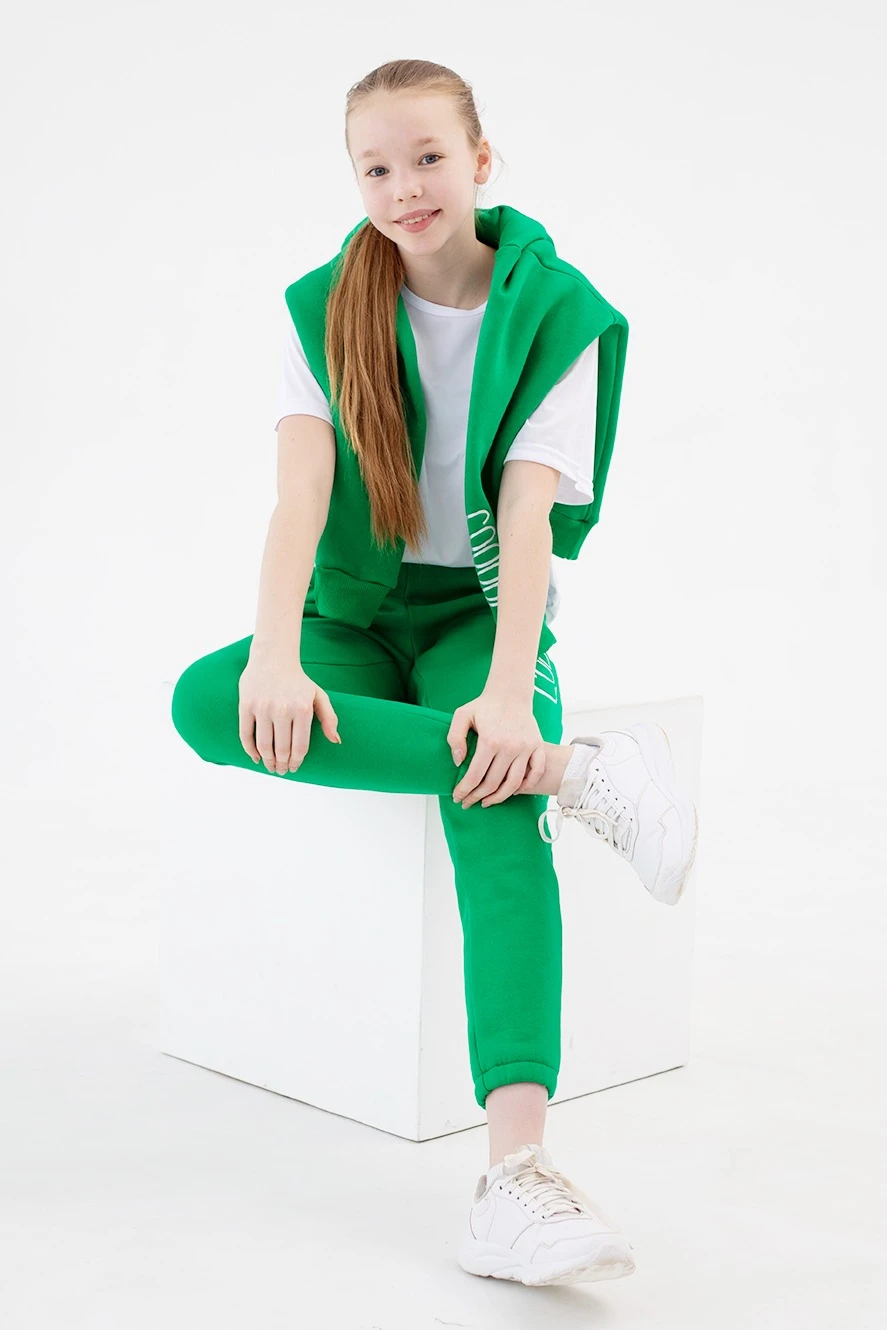 Брюки Хит из футера с начесом детские, однотонные "Сool flight"#5