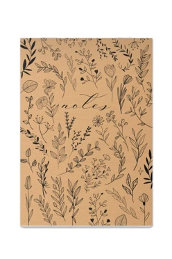 Купить блокнот фирменный А7 на скобе с принтом "Dried flowers"