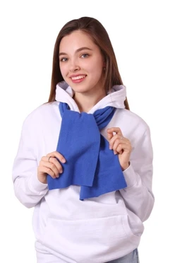 Шарф флисовый однослойный 20х120 см, однотонный#1