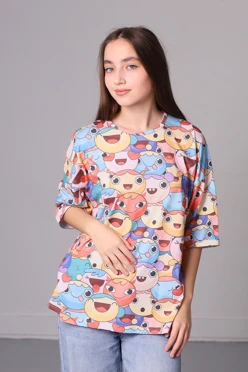 Купить футболку Бен унисекс с полной запечаткой "Cheerful Rounds"