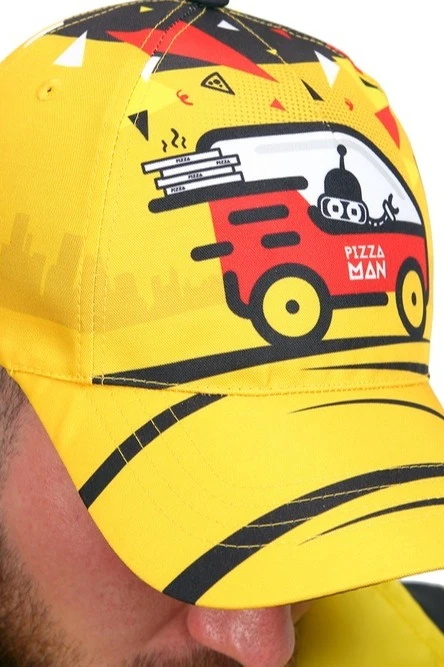 Бейсболка Стандарт взрослая с полной запечаткой (полиэстер) "Pizza man"#2