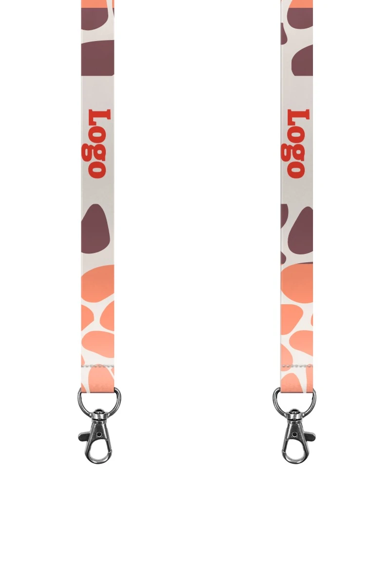 Купить ленту для бейджа атлас ширина 2 см, с карабином-люкс, с печатью "Pebbles"