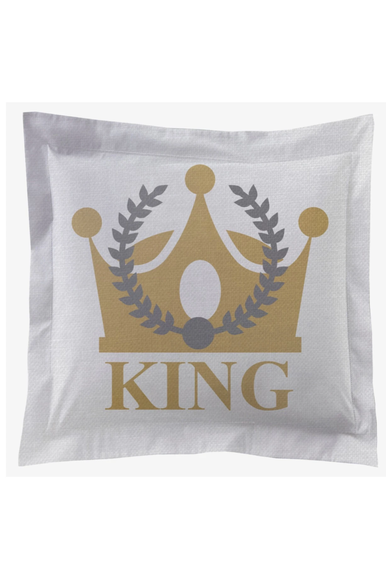 Купить подушку с бордюром 40х40 см, с принтом "Queen and King"