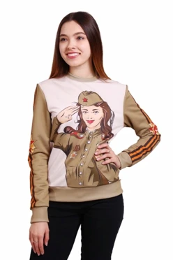 Купить свитшот унисекс с полной запечаткой "ДЕНЬ ПОБЕДЫ"