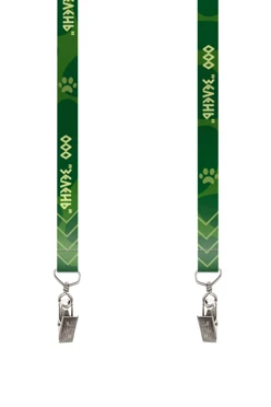 Купить ленту для бейджа атлас ширина 1,5 см, с клипсой, с печатью "Green"